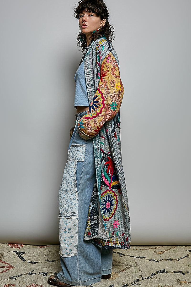 The Storyteller Patchwork & Embroidery Maxi Duster