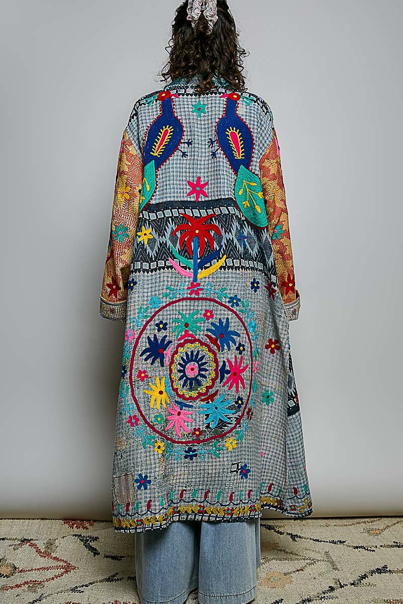The Storyteller Patchwork & Embroidery Maxi Duster