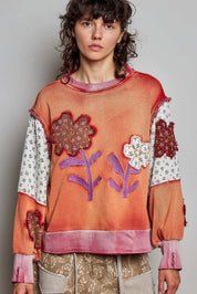 Wallflower Double Gauze French Terry Patchwork Pullover