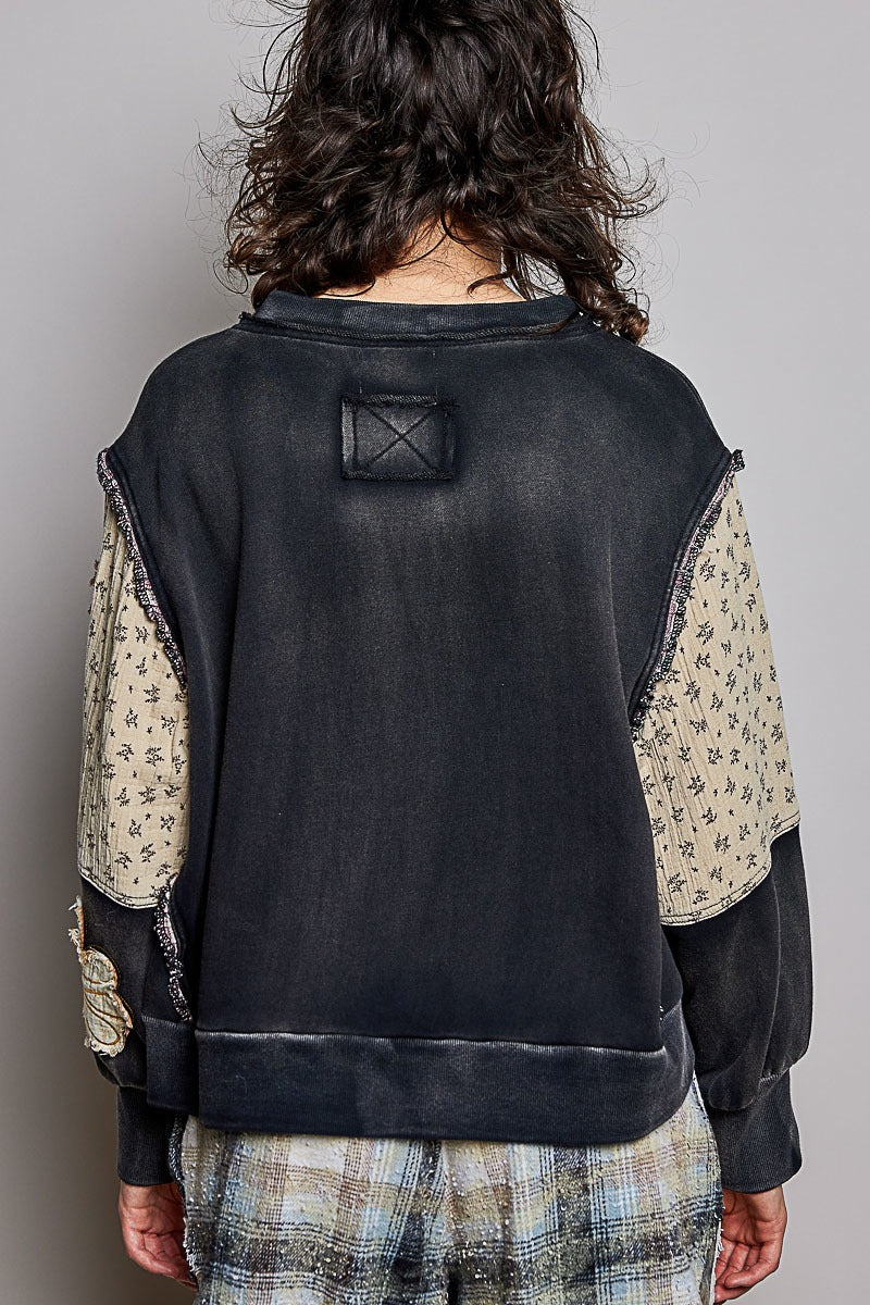 Wallflower Double Gauze French Terry Patchwork Pullover