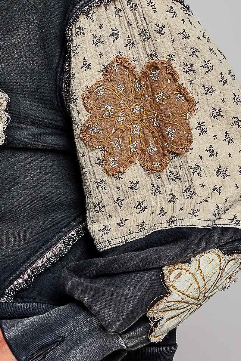 Wallflower Double Gauze French Terry Patchwork Pullover