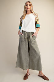 The Essential Washed Terry Knit Wide-Leg Pants