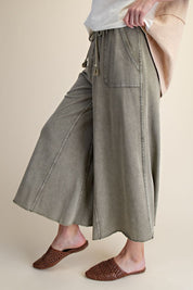 The Essential Washed Terry Knit Wide-Leg Pants