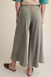 The Essential Washed Terry Knit Wide-Leg Pants