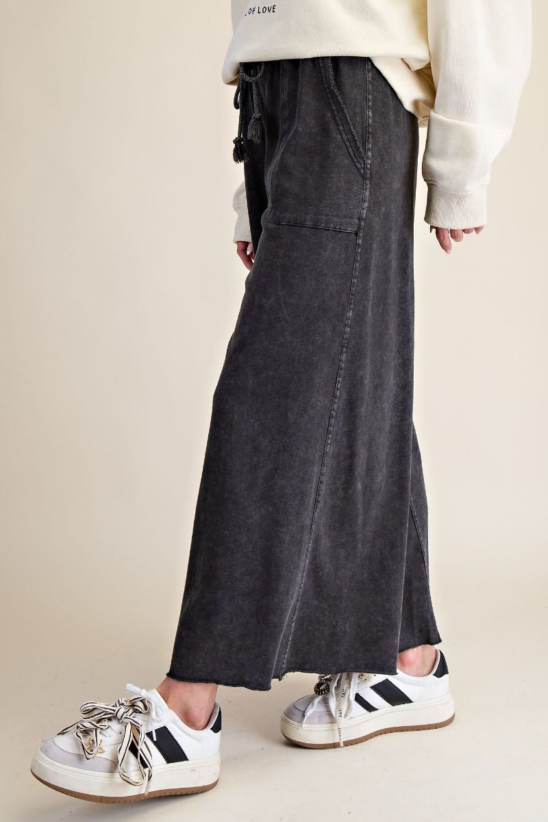 The Essential Washed Terry Knit Wide-Leg Pants