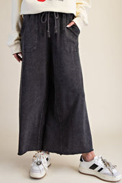 The Essential Washed Terry Knit Wide-Leg Pants