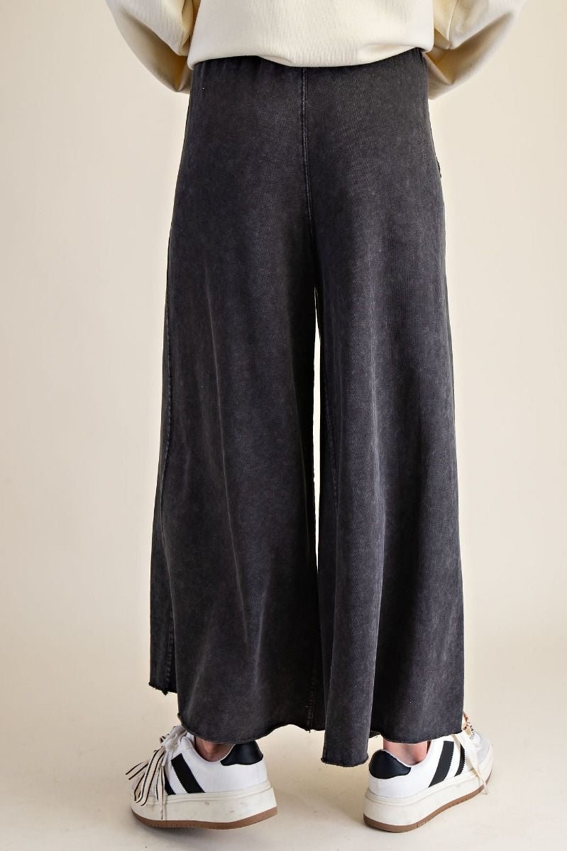 The Essential Washed Terry Knit Wide-Leg Pants