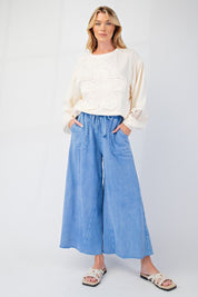 The Essential Washed Terry Knit Wide-Leg Pants