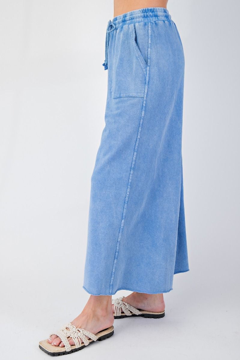 The Essential Washed Terry Knit Wide-Leg Pants