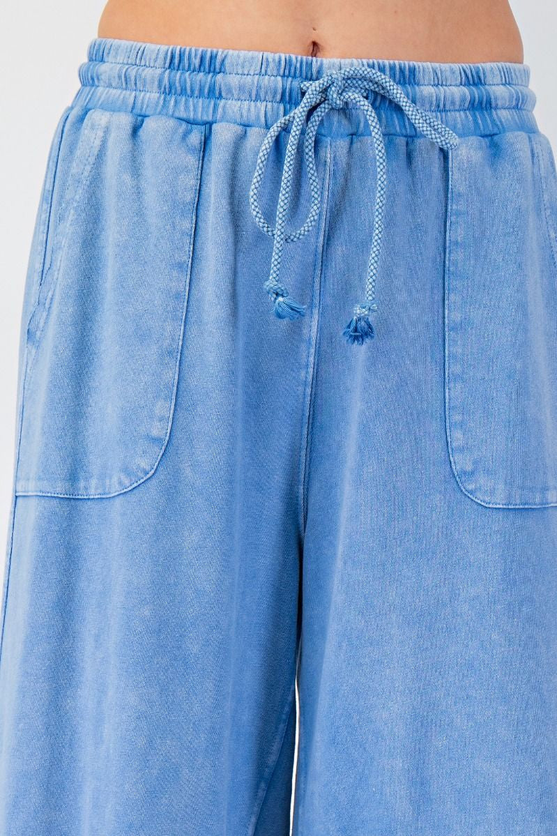 The Essential Washed Terry Knit Wide-Leg Pants