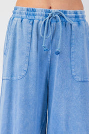 The Essential Washed Terry Knit Wide-Leg Pants