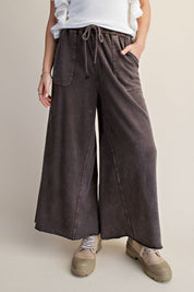 The Essential Washed Terry Knit Wide-Leg Pants