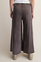 The Essential Washed Terry Knit Wide-Leg Pants