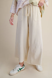 The Essential Washed Terry Knit Wide-Leg Pants