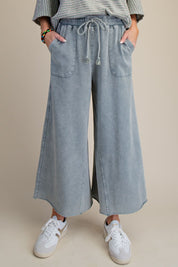 The Essential Washed Terry Knit Wide-Leg Pants