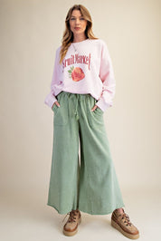 The Essential Washed Terry Knit Wide-Leg Pants
