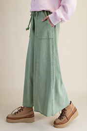 The Essential Washed Terry Knit Wide-Leg Pants