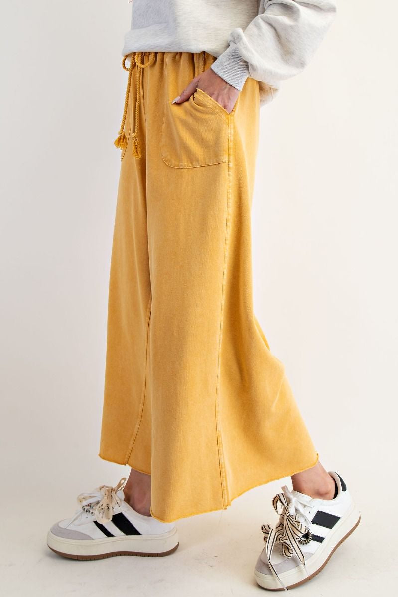 The Essential Washed Terry Knit Wide-Leg Pants