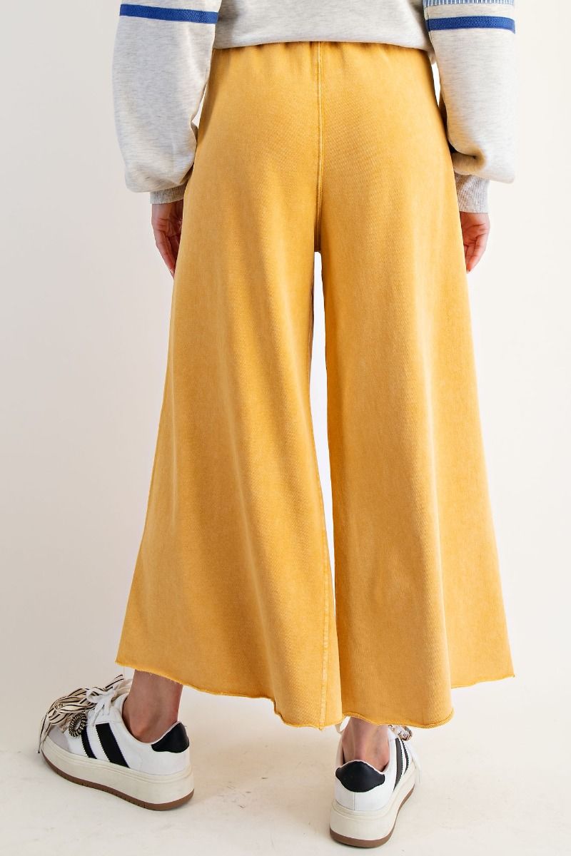 The Essential Washed Terry Knit Wide-Leg Pants