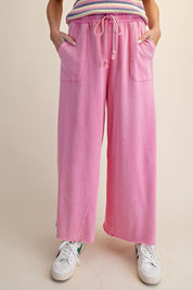 The Essential Washed Terry Knit Wide-Leg Pants