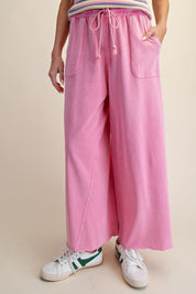 The Essential Washed Terry Knit Wide-Leg Pants