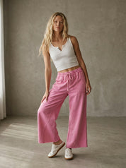 The Essential Washed Terry Knit Wide-Leg Pants