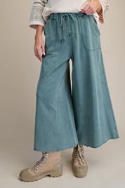 The Essential Washed Terry Knit Wide-Leg Pants
