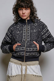 Waylon Bandana Quilted Bomber Jacket