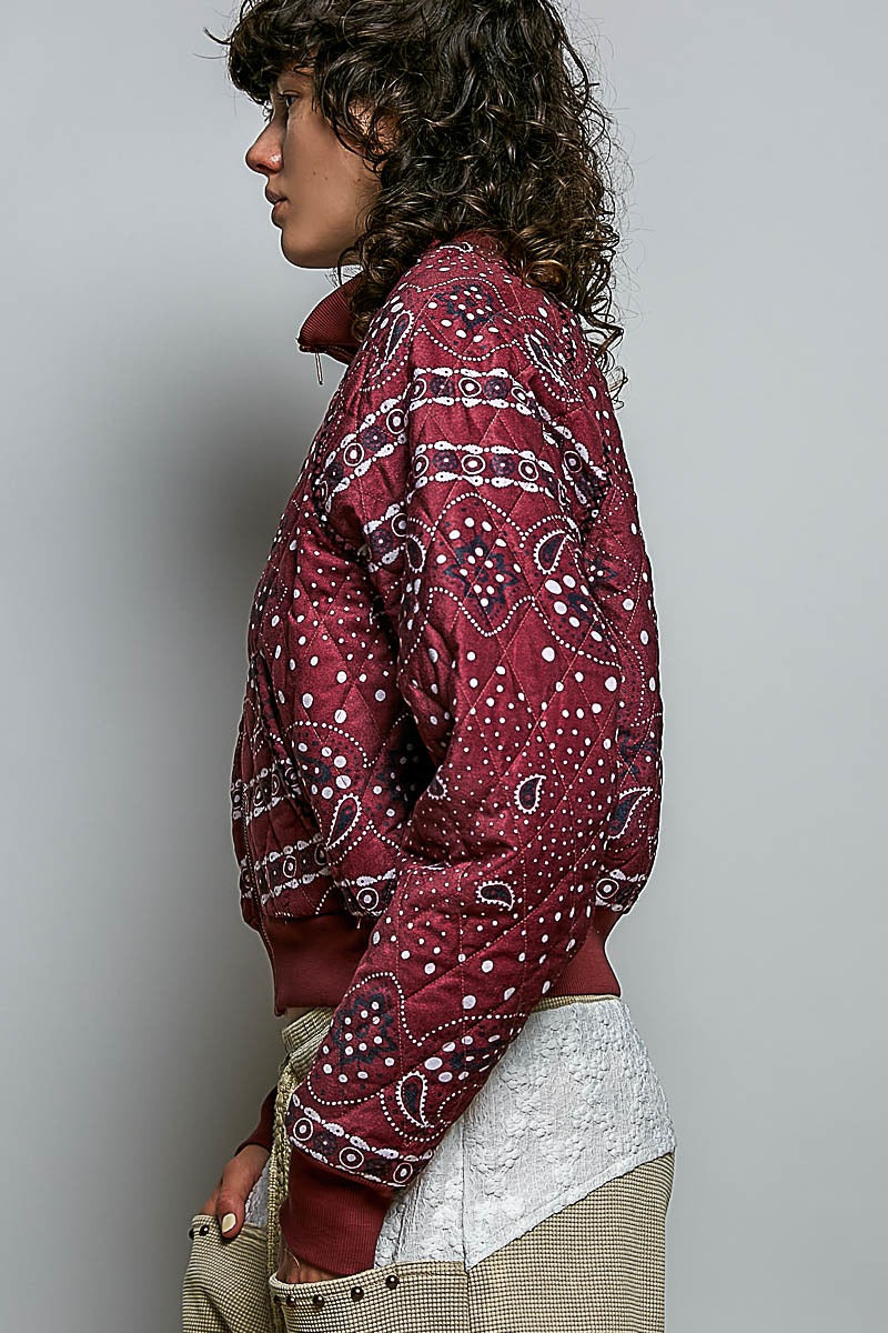 Waylon Bandana Quilted Bomber Jacket