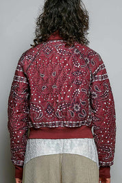 Waylon Bandana Quilted Bomber Jacket