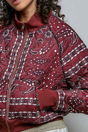 Waylon Bandana Quilted Bomber Jacket