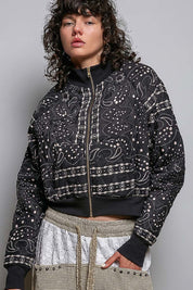 Waylon Bandana Quilted Bomber Jacket