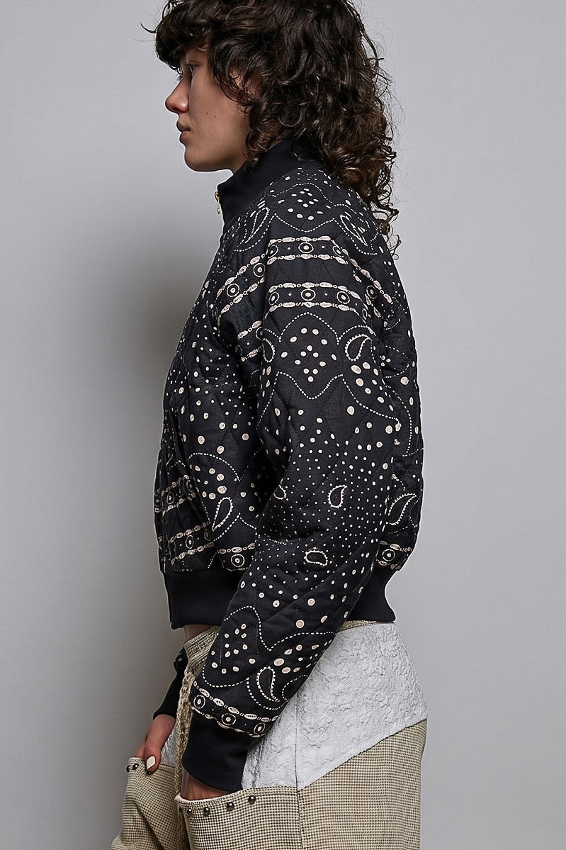 Waylon Bandana Quilted Bomber Jacket