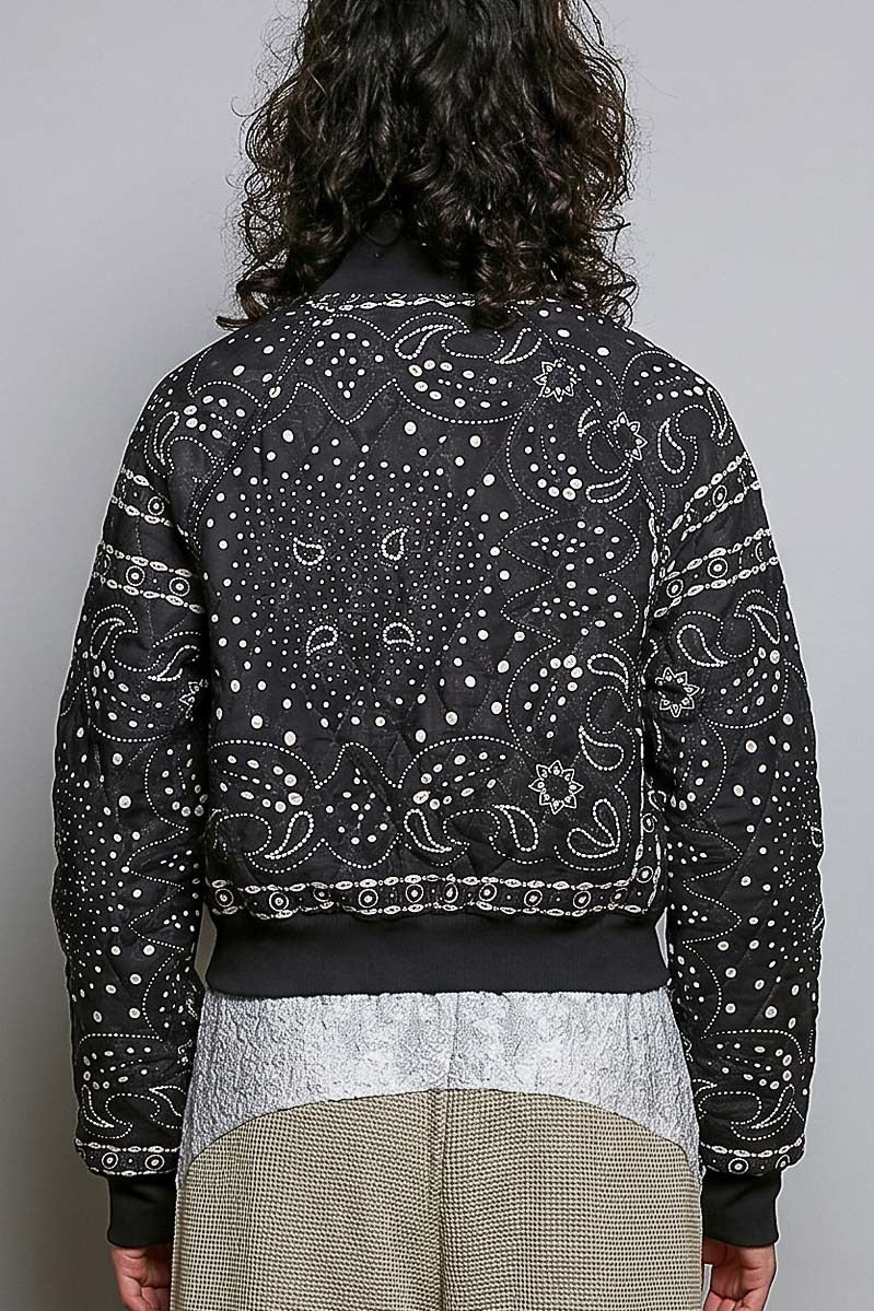 Waylon Bandana Quilted Bomber Jacket