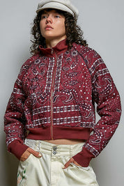 Waylon Bandana Quilted Bomber Jacket