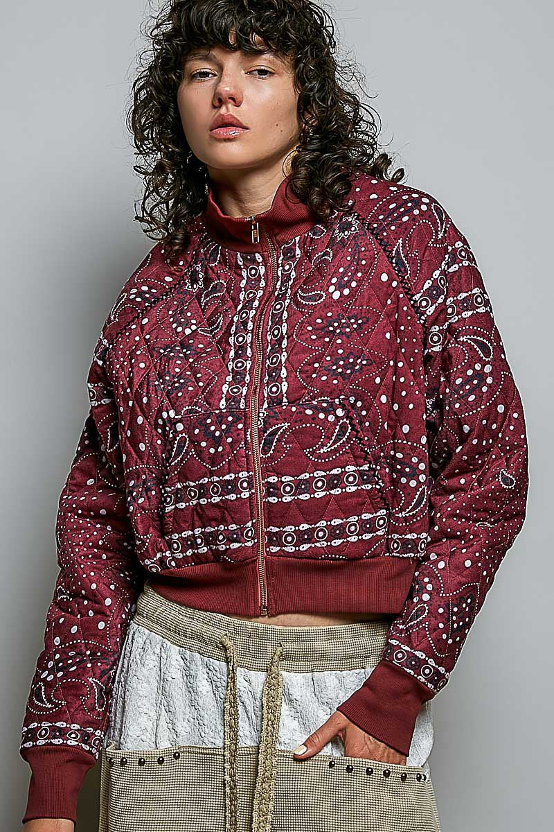 Waylon Bandana Quilted Bomber Jacket