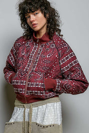 Waylon Bandana Quilted Bomber Jacket
