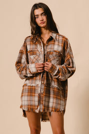 Weston Frayed Edge Plaid Shacket