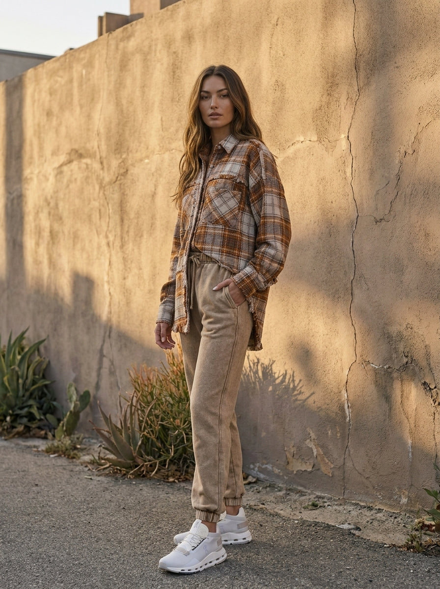 Weston Frayed Edge Plaid Shacket