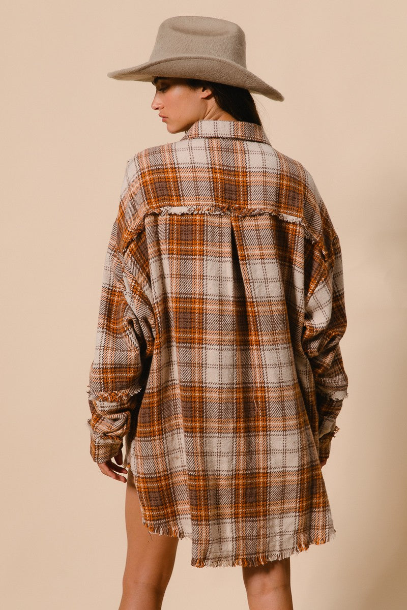 Weston Frayed Edge Plaid Shacket