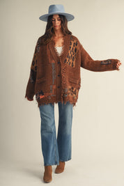 Abilene Distressed Patchwork Cardigan - Westly