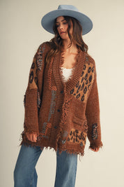 Abilene Distressed Patchwork Cardigan - Westly