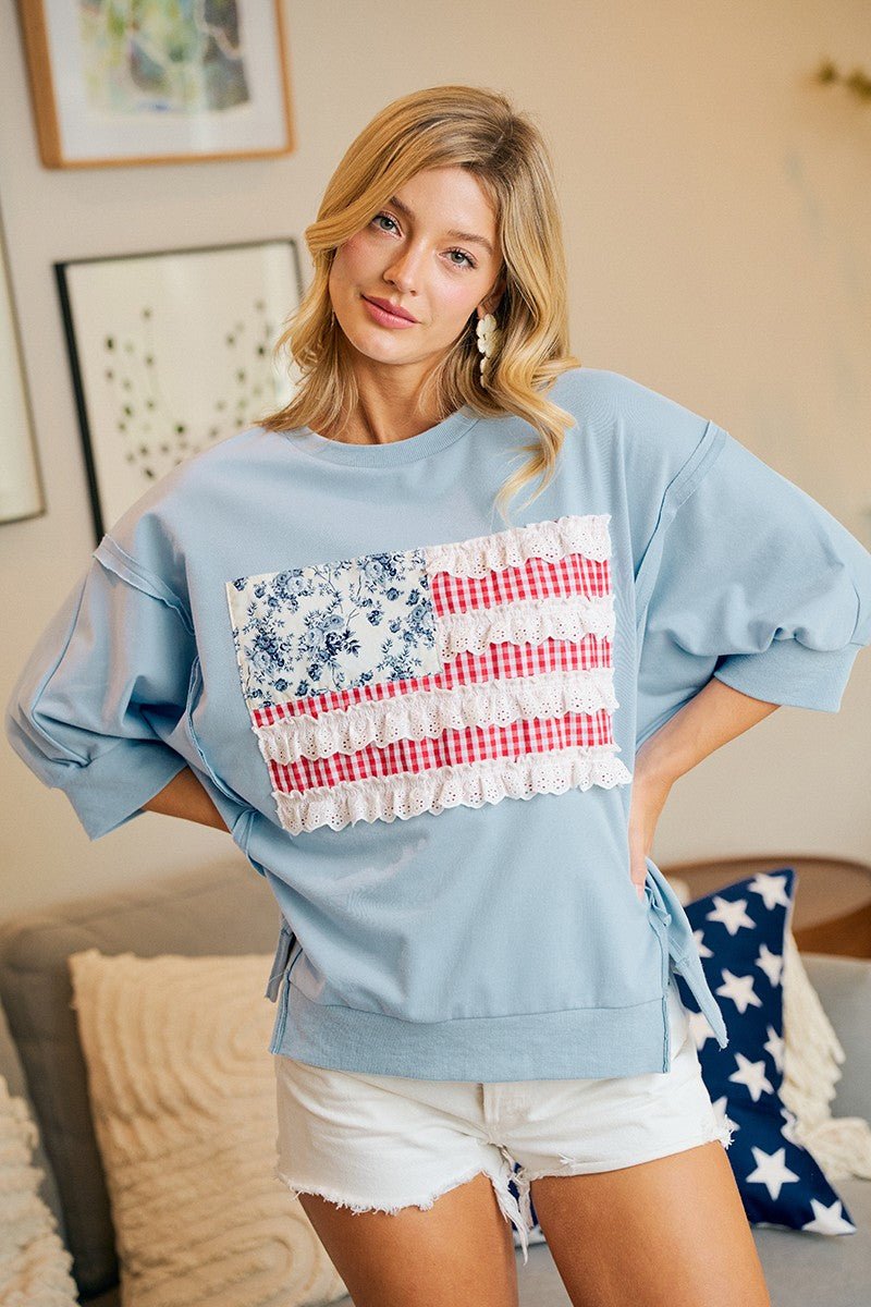 Addi Patchwork Open Seam French Terry Top - Westly