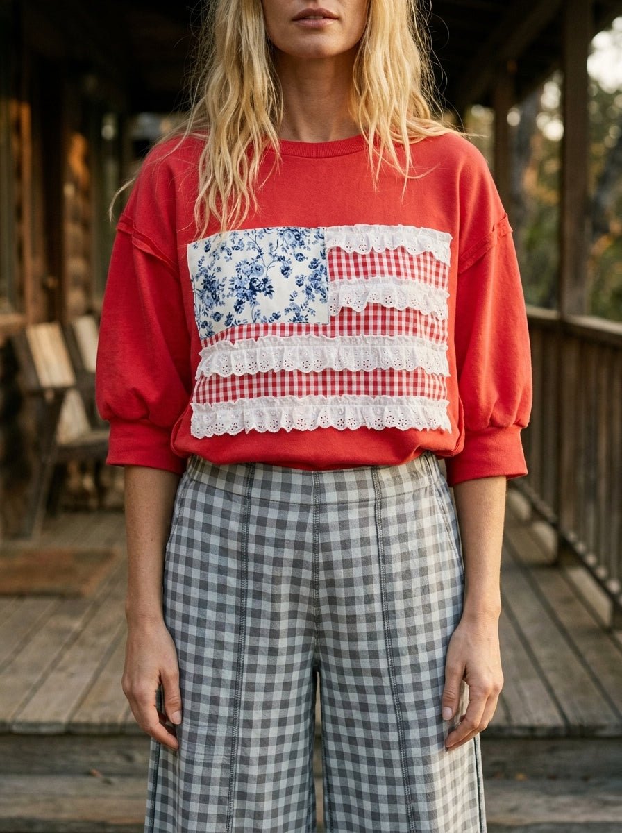 Addi Patchwork Open Seam French Terry Top - Westly