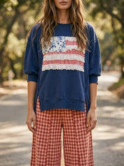 Addi Patchwork Open Seam French Terry Top - Westly