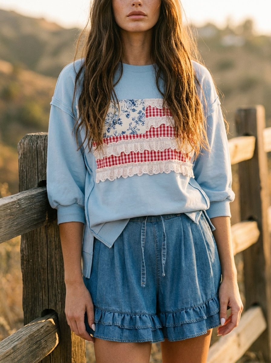 Addi Patchwork Open Seam French Terry Top - Westly