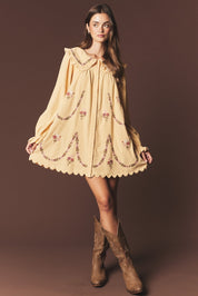 Adeline Embroidered Collar Mini Dress - Westly