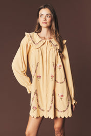 Adeline Embroidered Collar Mini Dress - Westly