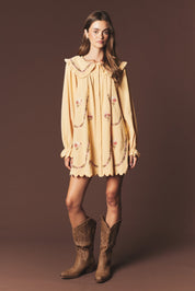 Adeline Embroidered Collar Mini Dress - Westly