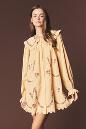 Adeline Embroidered Collar Mini Dress - Westly